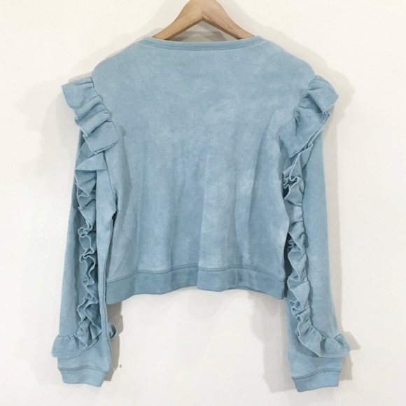 Love Shack Fancy Ruffle Crop Sweatshirt Sweater - Picture 5 of 14